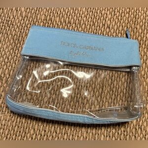 Dolce & Gabbana Light Blue Transparent Cosmetic Makeup Bag
